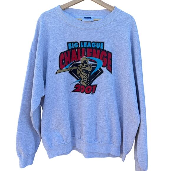 Big League Challenge Vintage 2001 baseball gray crewneck sweatshirt Size 2XL - Picture 1 of 4